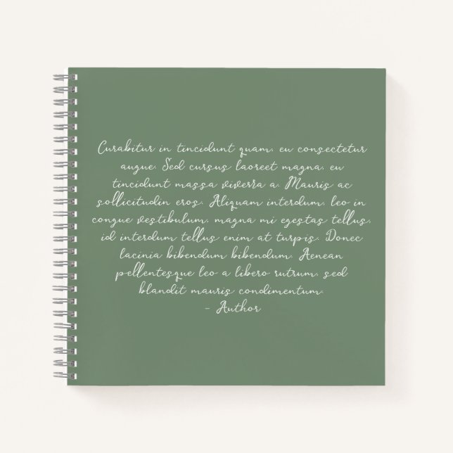 Personalised poem, song lyric, quote notebook (Front)