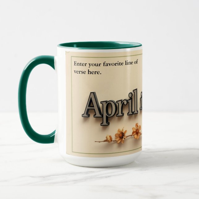 Personalised Poetry in Bloom Aesthetic Gift Mug (Left)