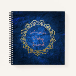 Personalised Poetry Journal Gold Mandala