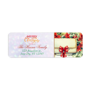 Personalised Poinsettia Mailbox "Merry Christmas"