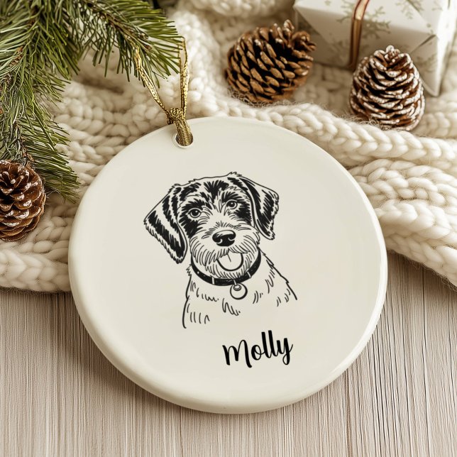 Personalised Pointer Dog Christmas Ceramic Tree Decoration (Creator Uploaded)