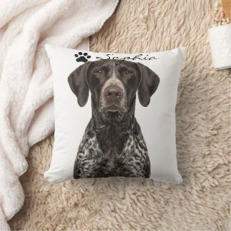 Personalised Pointer Dog Photo Throw Pillow