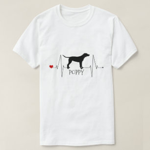 Personalised Pointer Love My Dog Heart Beat T-Shirt