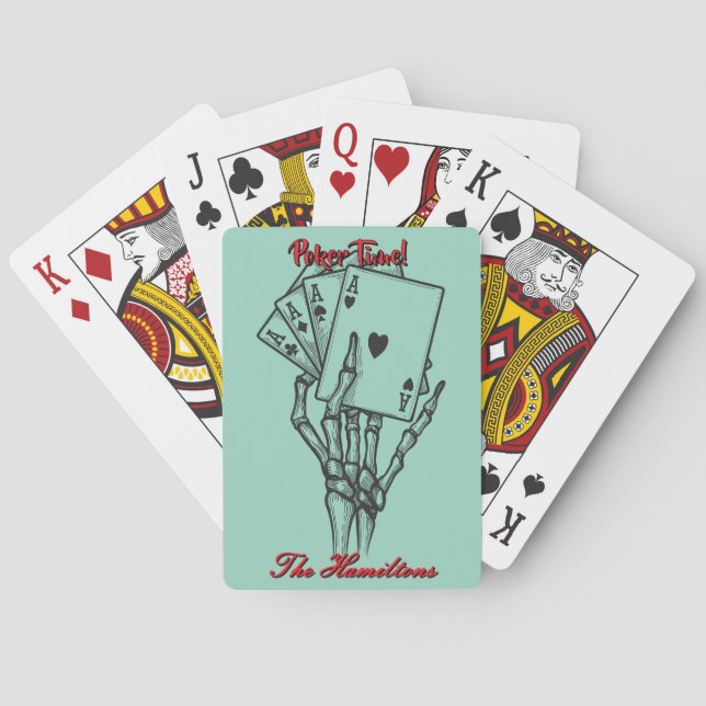 Personalised Poker Cards Skeleton Hand (Back)