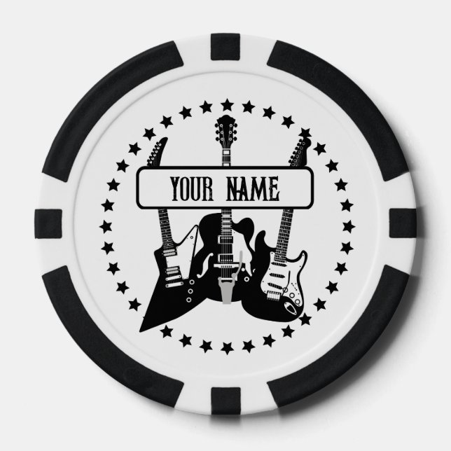 Personalised Poker Chips For Guitar Player (Front)