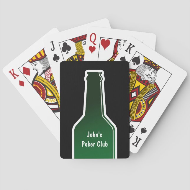 Personalised poker playing cards with beer bottle (Back)
