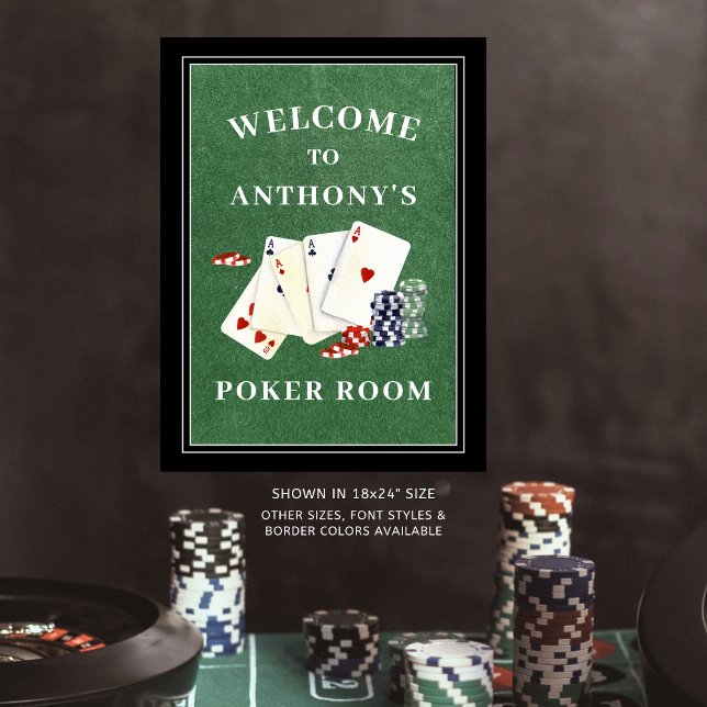 Personalised Poker Room Welcome Sign (Creator Uploaded)