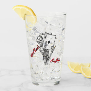 Personalised Poker Tumbler Skeleton Hand