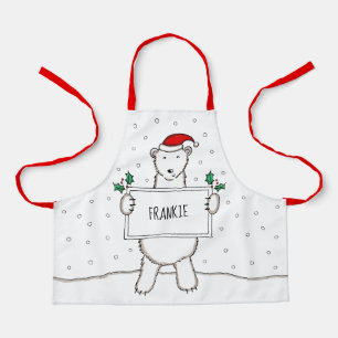 Personalised Polar Bear Christmas Apron