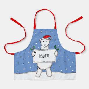 Personalised Polar Bear Christmas Apron