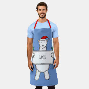 Personalised Polar Bear Christmas Apron