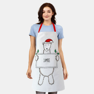 Personalised Polar Bear Christmas Apron
