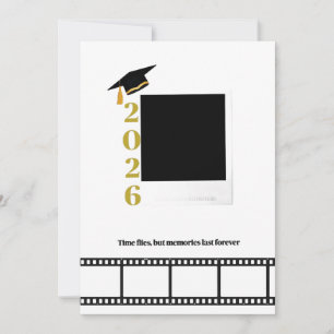 Personalised polaroid film roll photo graduation invitation