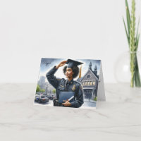 Personalised Police Academy Graduation Card-Black