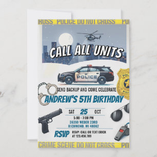Personalised Police Birthday Party Invitation