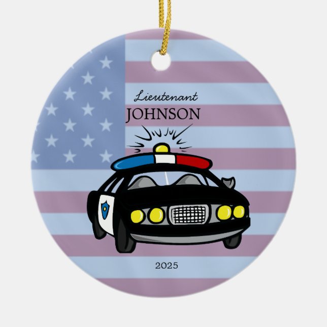 Personalised Police Car Ornament (Front)