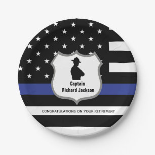 Personalised Police Department Badge Retirement Paper Plate