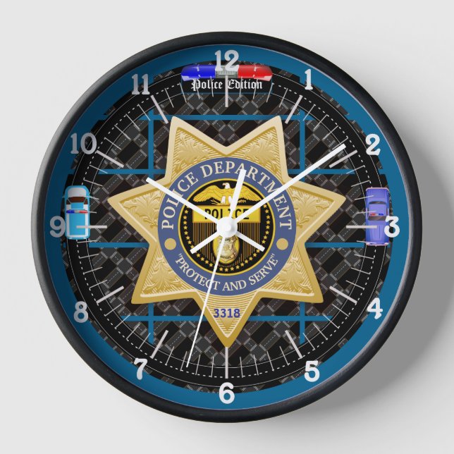 Personalised Police Edition City Side Clock (Front)