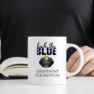 Personalised Police Hat Back the Blue Coffee Mug