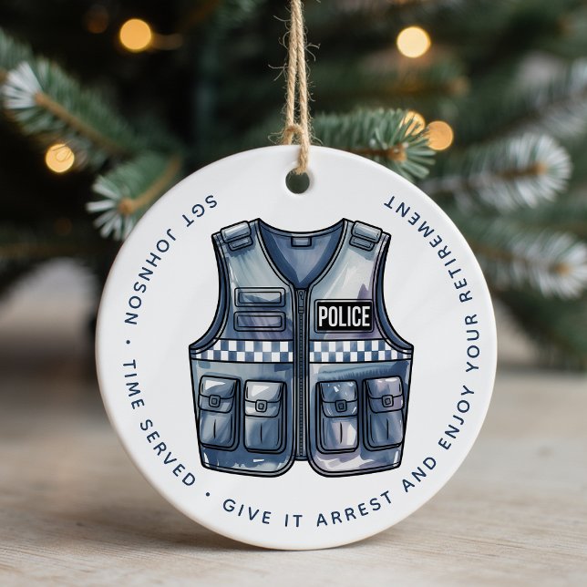 Personalised Police Law Enforcement Retirement Ceramic Tree Decoration (Creator Uploaded)