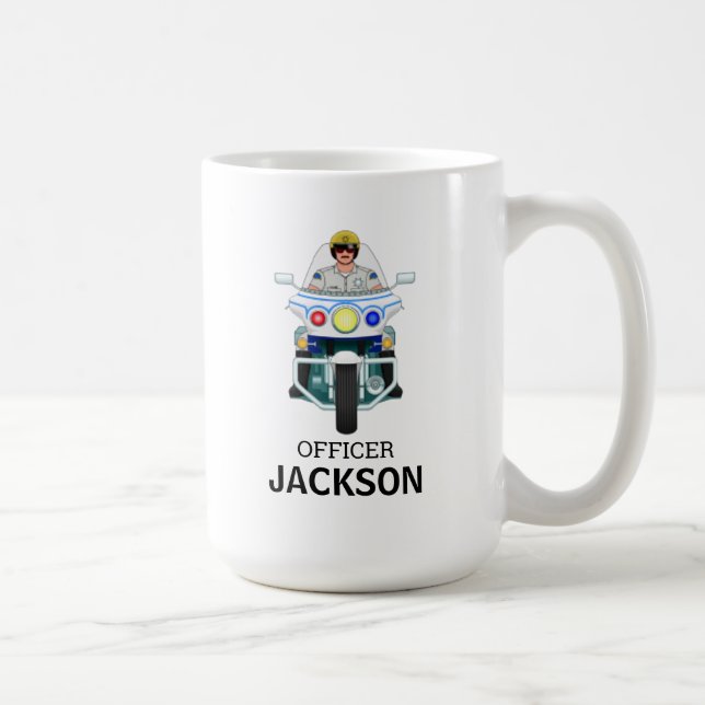 Personalised Police Motorcycle Officer Coffee Mug (Right)