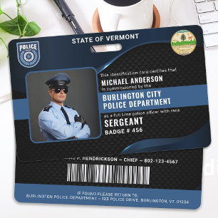Personalised Police Officer Law Enforcement ID  ID Badge