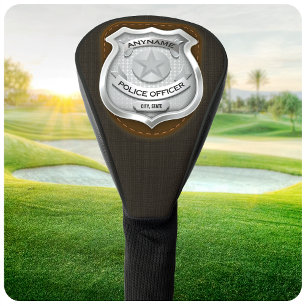Personalised Police Officer Sheriff Cop NAME Badge Golf Head Cover
