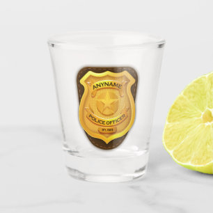 Personalised Police Officer Sheriff Cop NAME Badge Shot Glass