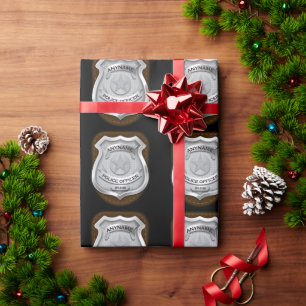 Personalised Police Officer Sheriff Cop NAME Badge Wrapping Paper