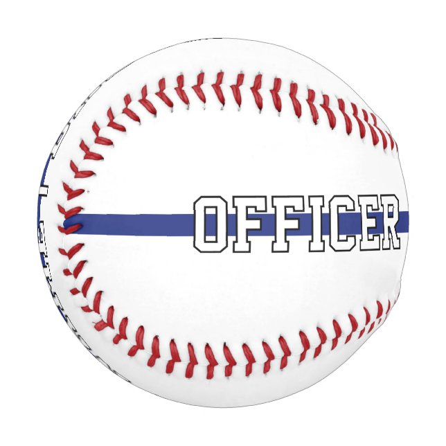 Personalised Police Officer Thin Blue Line Baseball (Front Left)
