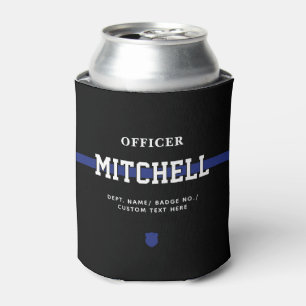 Personalised Police Officer Thin Blue Line Can Cooler