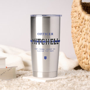 Personalised Police Officer Thin Blue Line Insulated Tumbler