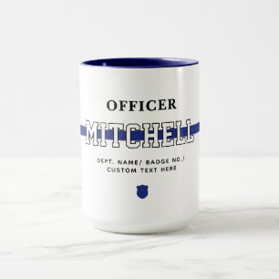 Personalised Police Officer Thin Blue Line Mug