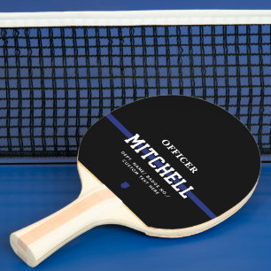 Personalised Police Officer Thin Blue Line Ping Pong Paddle
