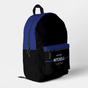 Personalised Police Officer Thin Blue Line Printed Backpack