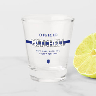 Personalised Police Officer Thin Blue Line Shot Glass