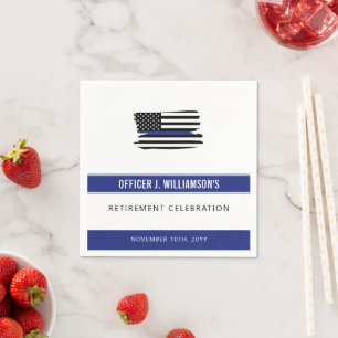 Personalised Police Retirement Celebration Napkin