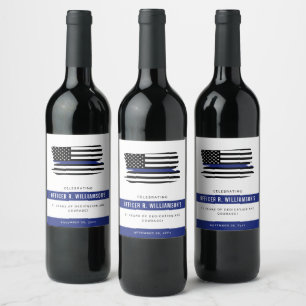 Personalised Police Retirement Celebration Wine Label