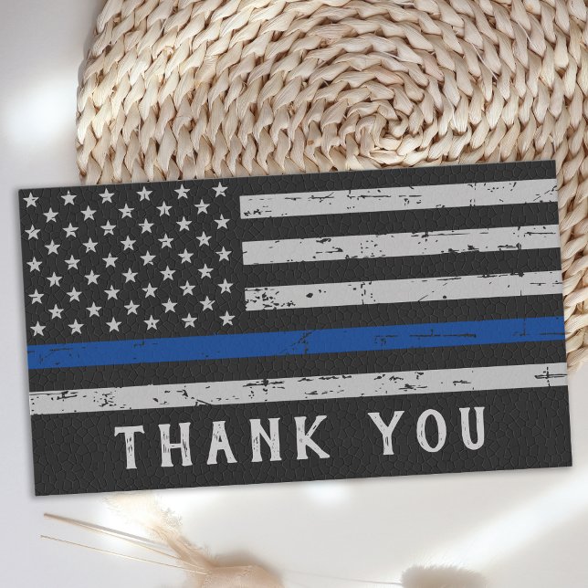 Personalised Police Thin Blue Line Thank You Business Card (Creator Uploaded)