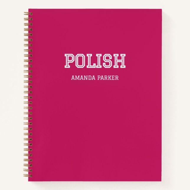 Personalised Polish Raspberry Calendar 2026-2027  Notebook (Front)