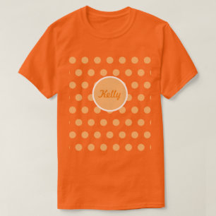 Personalised Polka Dot Adult's T-Shirt (Orange)