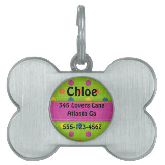 Personalised Polka Dot Bone Dog Tag
