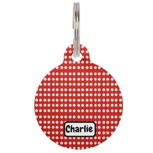 Personalised Polka Dot Dog Bandana Pet Tag