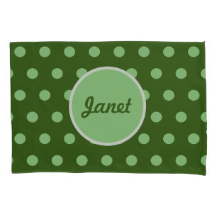 Personalised Polka Dot Pillowcase (Hunter Green)