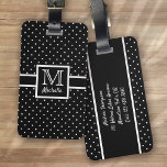 Personalised Polka Dot Spotty Monogram Luggage Tag<br><div class="desc">This fun design can be personalised with a name and initial for a one-of-a-kind gift</div>