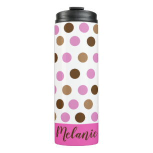 Personalised Polka Dot Thermal Tumbler