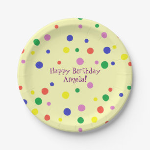 Personalised Polka Dots Birthday Plates