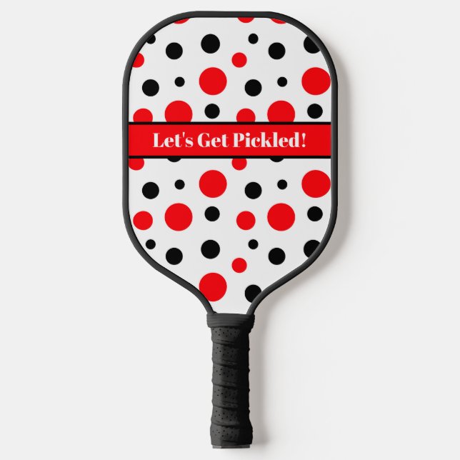 Personalised Polka Dots Let's Get Pickled Pickleball Paddle (Front)