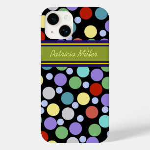 personalised polka dots pattern Case-Mate iPhone 14 case