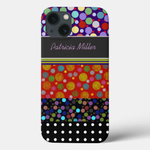 personalised polka dots patterns iPhone 13 case